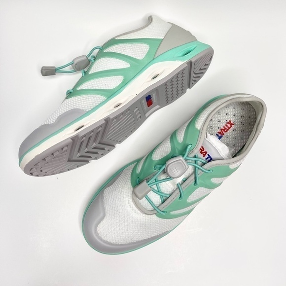 NEW XTRATUF White and Green Contrast Mesh Spindrift Seafoam Water Sneakers US 7 - Picture 6 of 9